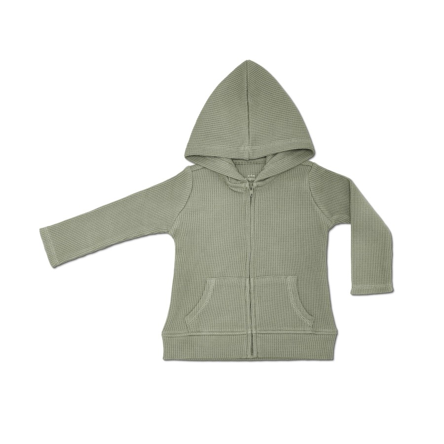 Organic Toddler Apparel Apple Park & Organic Farm Buddies All Toddler Girl | Waffle Hoodie - Olive Green