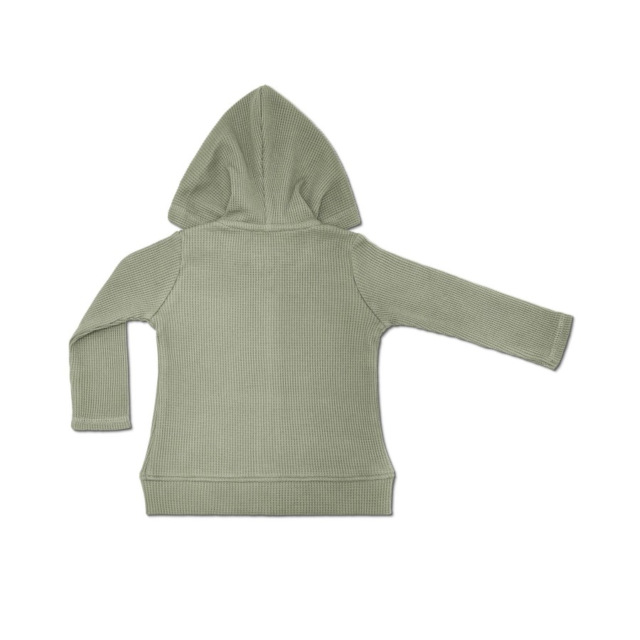 Organic Toddler Apparel Apple Park & Organic Farm Buddies All Toddler Girl | Waffle Hoodie - Olive Green