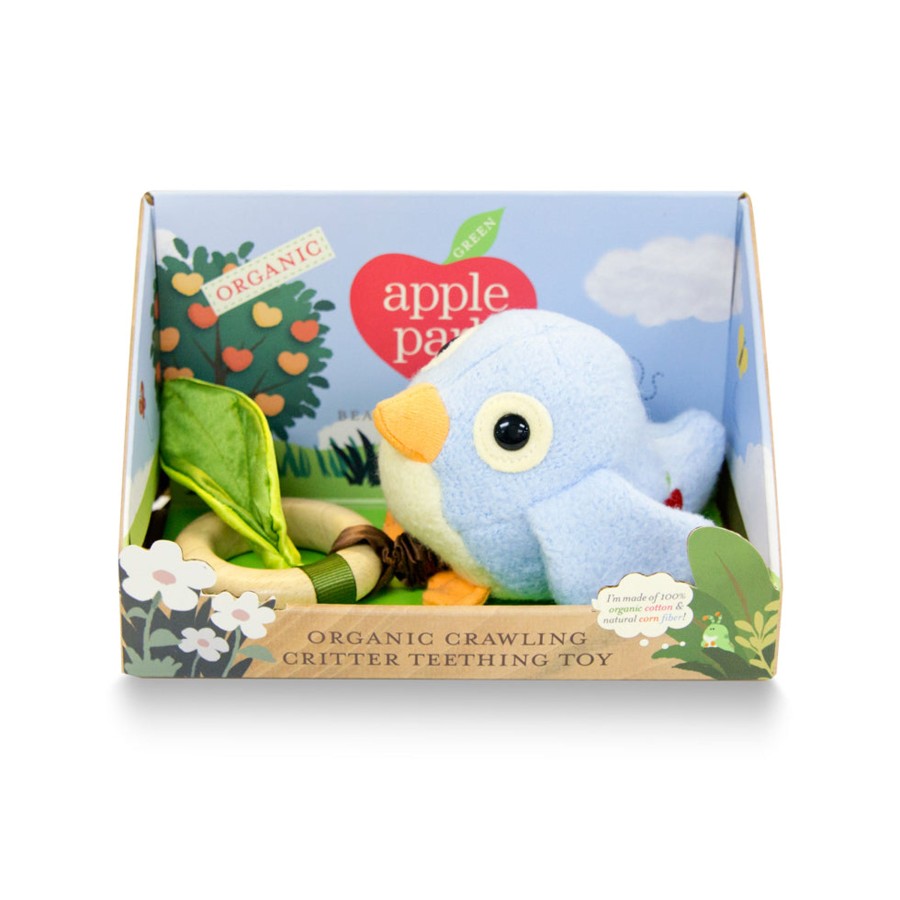 Organic Play Apple Park & Organic Farm Buddies Activity Toys | Crawling Critter Teething Toy - Blue Birdy