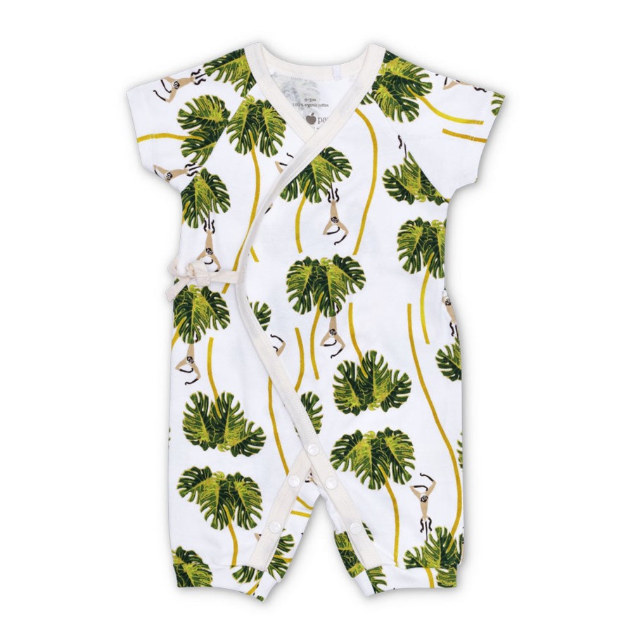 Organic Baby Apparel Apple Park & Organic Farm Buddies One-Pieces | Lala Curio Kimono - Dancing Palms White