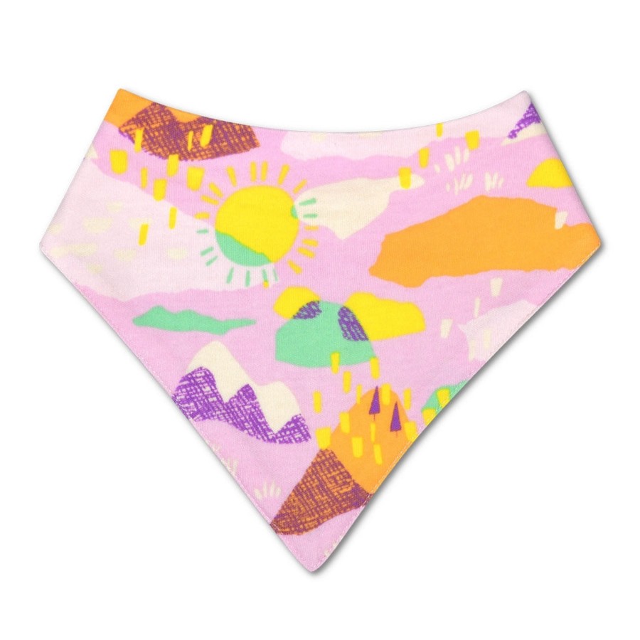 Organic Baby Apparel Apple Park & Organic Farm Buddies Accessories | Organic Cotton Bandana Bib Pink Mountain