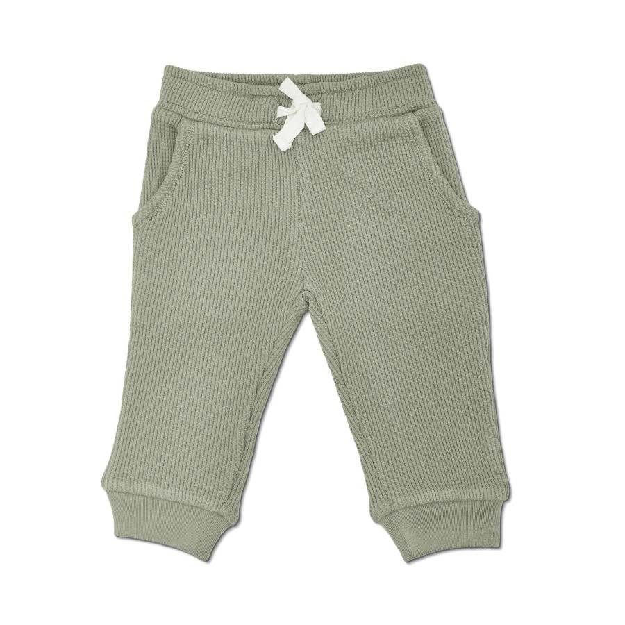 Organic Toddler Apparel Apple Park & Organic Farm Buddies All Toddler Girl | Waffle Joggers - Olive Green