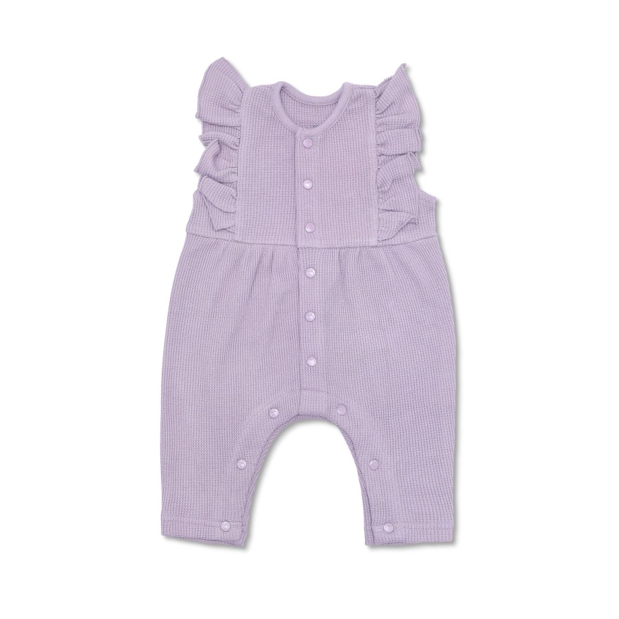 Organic Toddler Apparel Apple Park & Organic Farm Buddies One-Pieces | Waffle Ruffle Coverall - Lavender