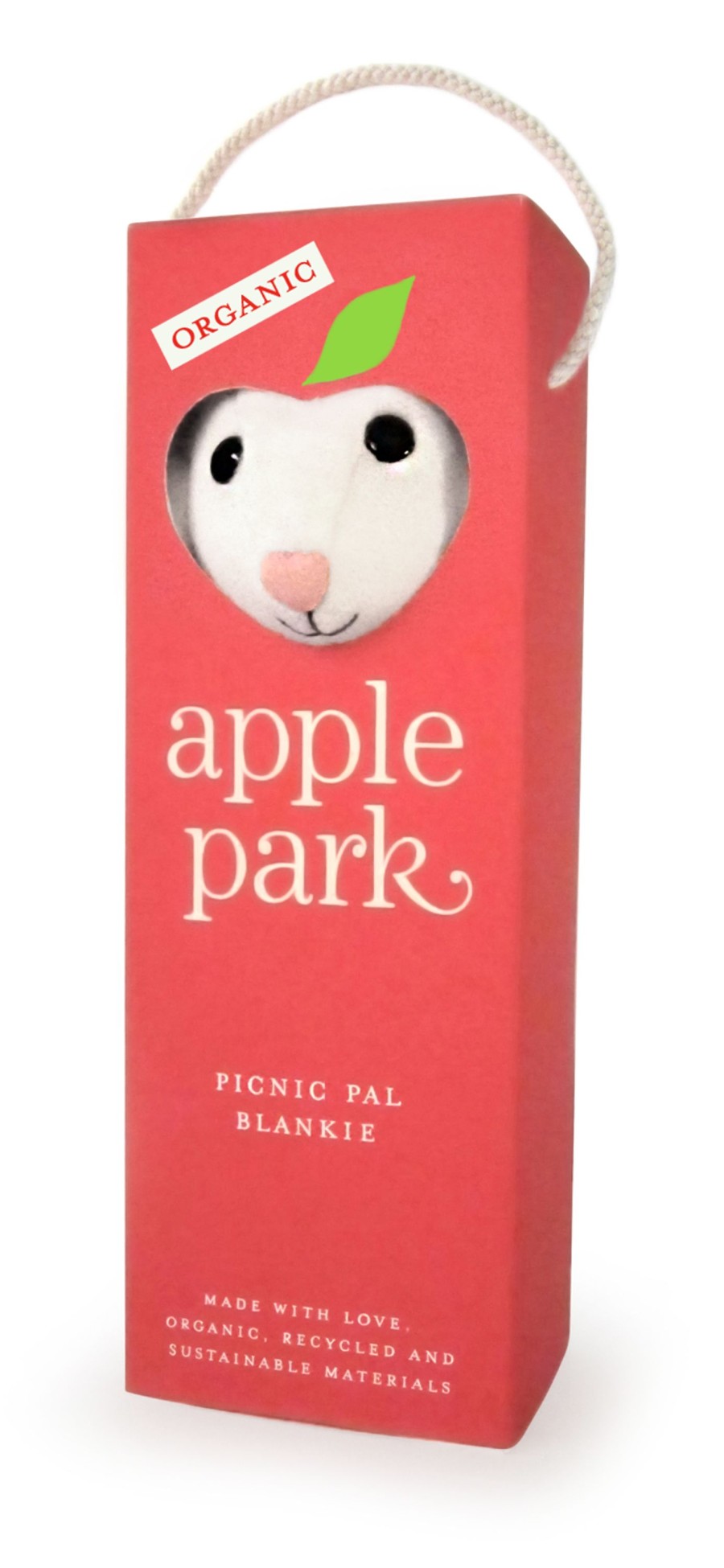 Organic Play Apple Park & Organic Farm Buddies Crinkle Blankies & Loveys | Lamby Picnic Pal Blankie (In Box)