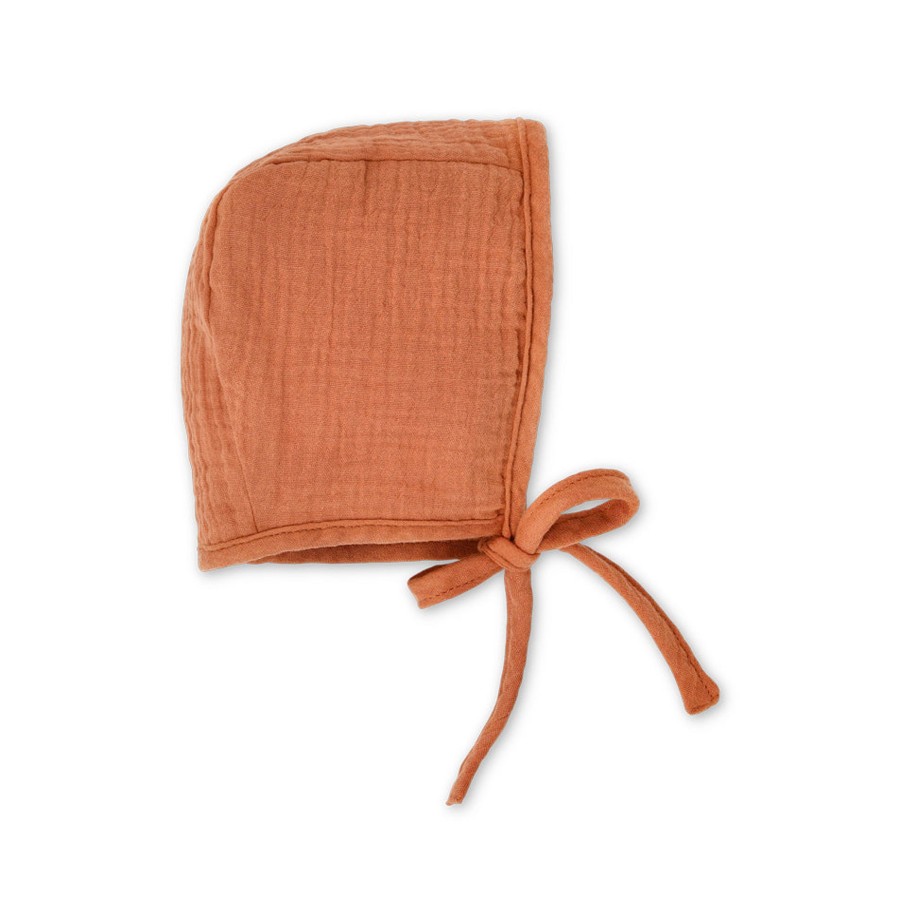 Organic Baby Apparel Apple Park & Organic Farm Buddies Accessories | Muslin Bonnet - Rust