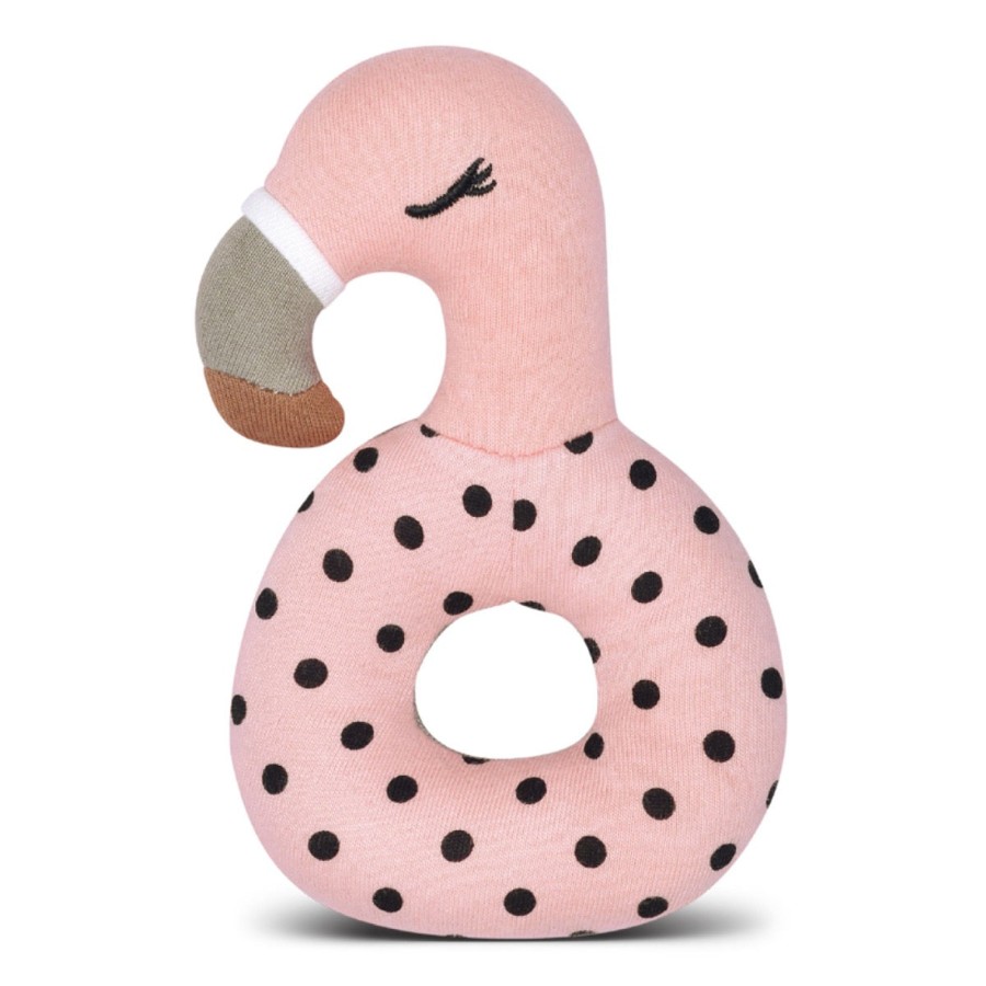 Organic Play Apple Park & Organic Farm Buddies Teething Rattles | Franny Flamingo - Teething Rattle