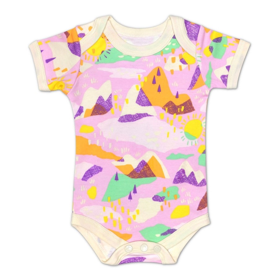 Organic Baby Apparel Apple Park & Organic Farm Buddies All Baby Neutral | Essential Organic Onesie Pink Mountain