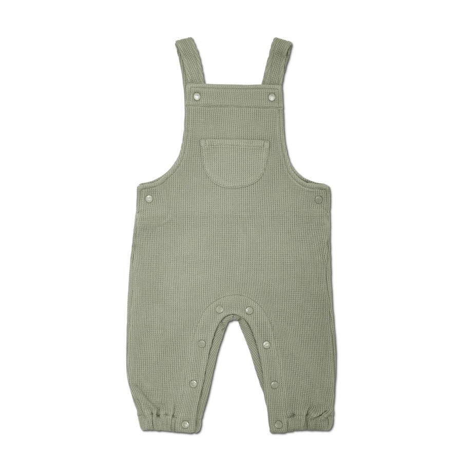 Organic Toddler Apparel Apple Park & Organic Farm Buddies All Toddler Girl | Waffle Overalls - Olive Green