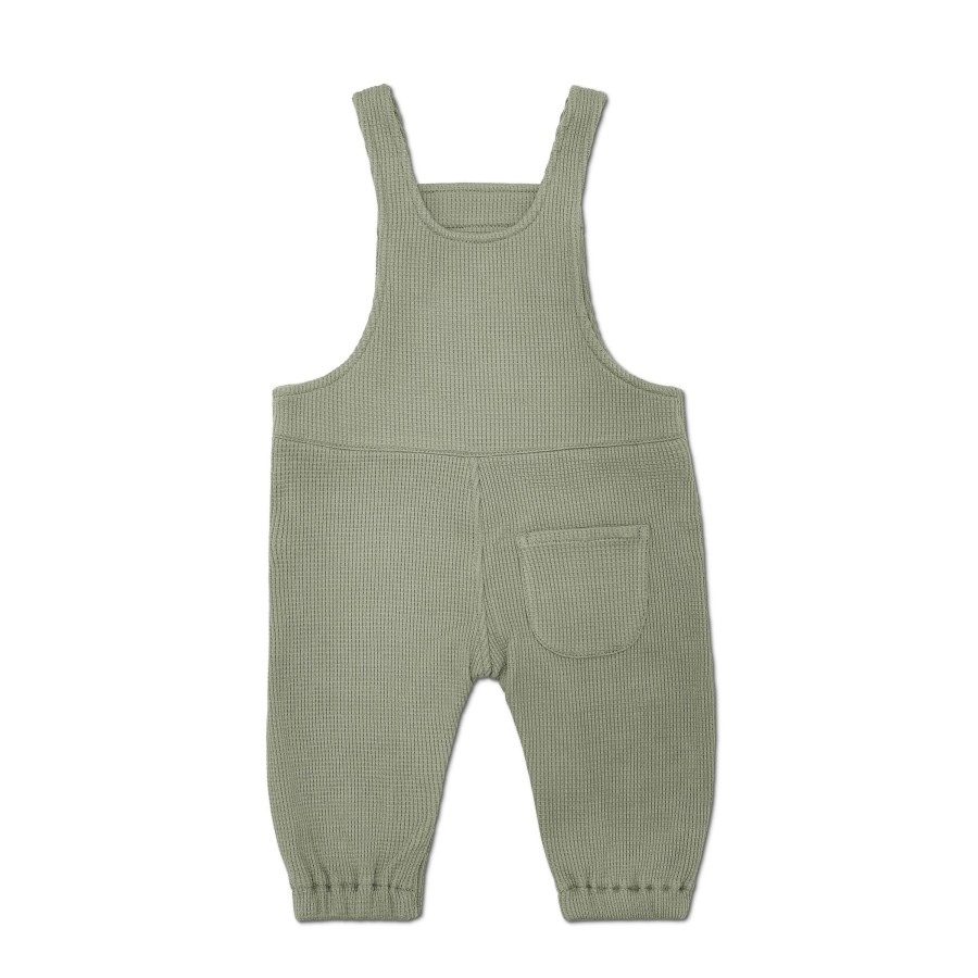 Organic Toddler Apparel Apple Park & Organic Farm Buddies All Toddler Girl | Waffle Overalls - Olive Green