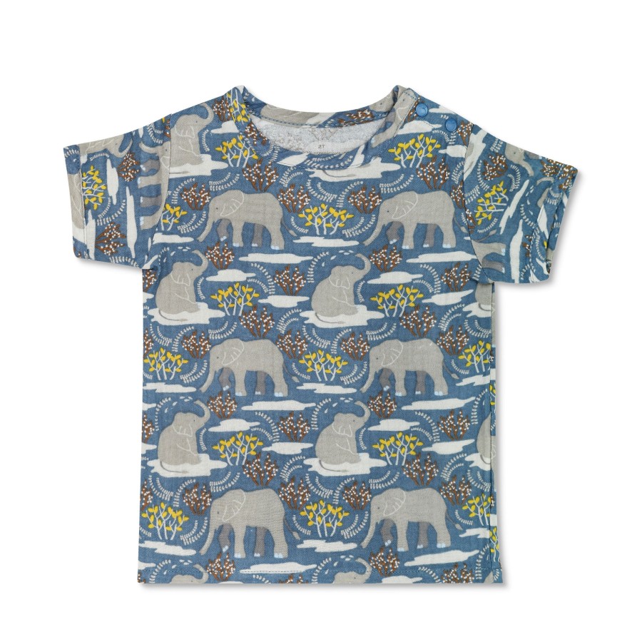 Organic Toddler Apparel Apple Park All Toddler Girl | Muslin Short Sleeve Shirt - Safari Party