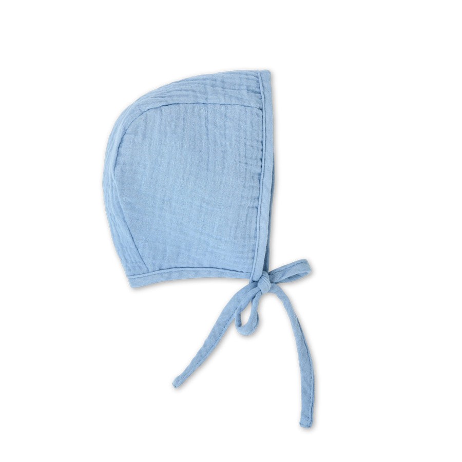 Organic Baby Apparel Apple Park & Organic Farm Buddies Accessories | Muslin Bonnet - Blue