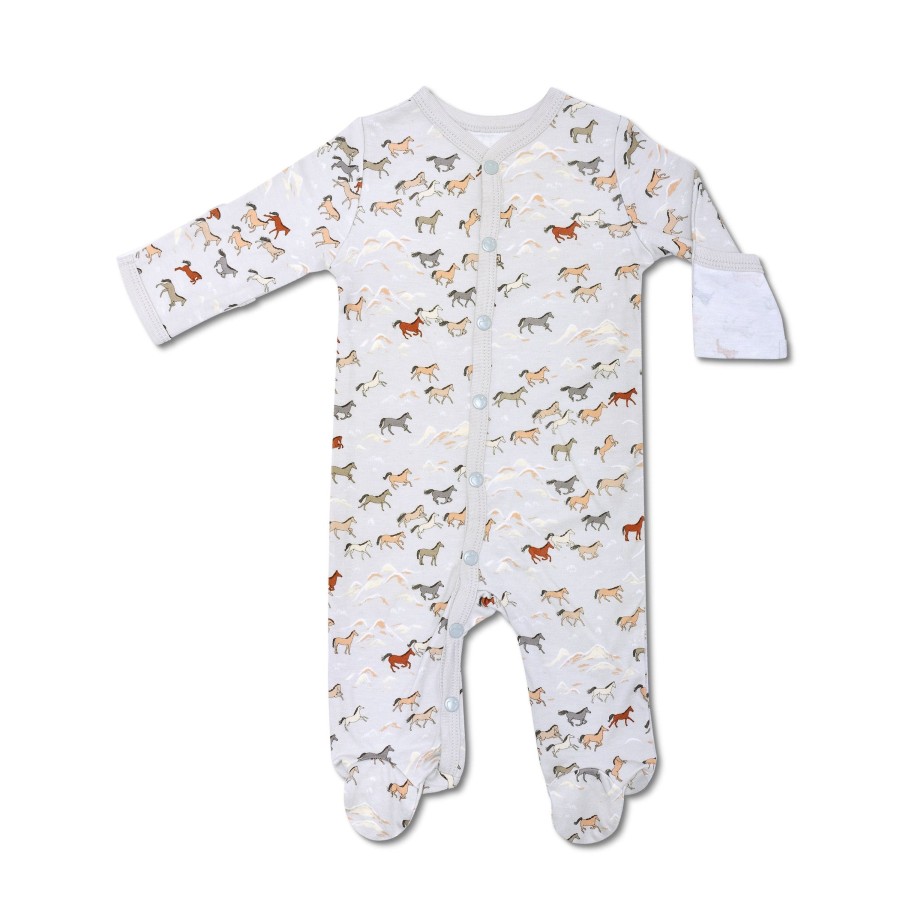 Organic Baby Apparel Apple Park & Organic Farm Buddies One-Pieces | Bamboo Footie - Wild Horses