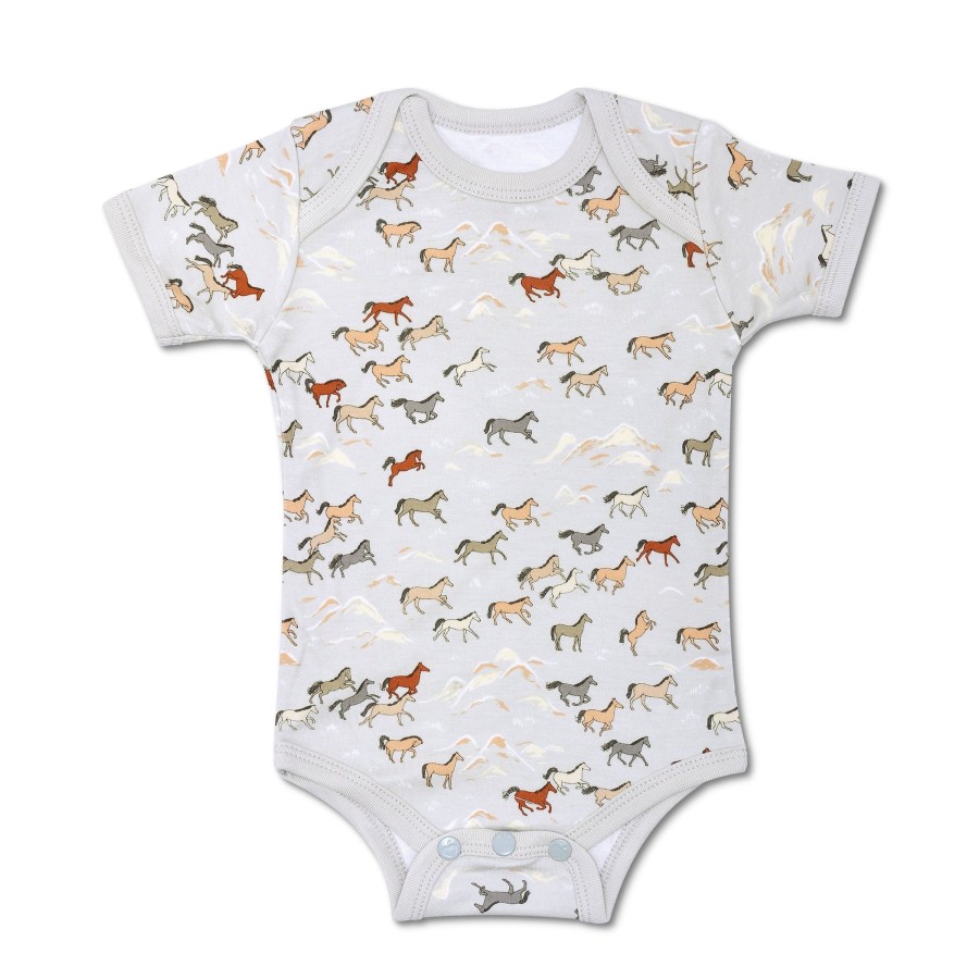 Organic Baby Apparel Apple Park & Organic Farm Buddies One-Pieces | Bamboo Essential Onesie - Wild Horses