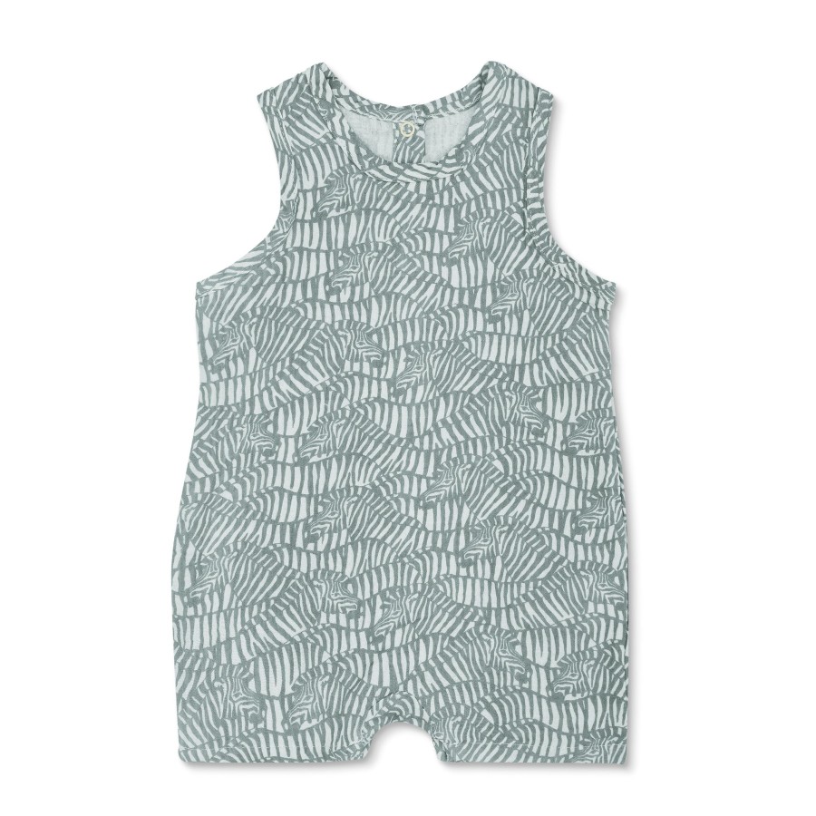 Organic Toddler Apparel Apple Park & Organic Farm Buddies All Toddler Girl | Muslin Sleeveless Coverall - Zebra Print