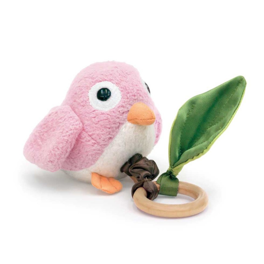 Organic Play Apple Park & Organic Farm Buddies Teethers & Rattles | Crawling Critter Teething Toy - Pink Birdy