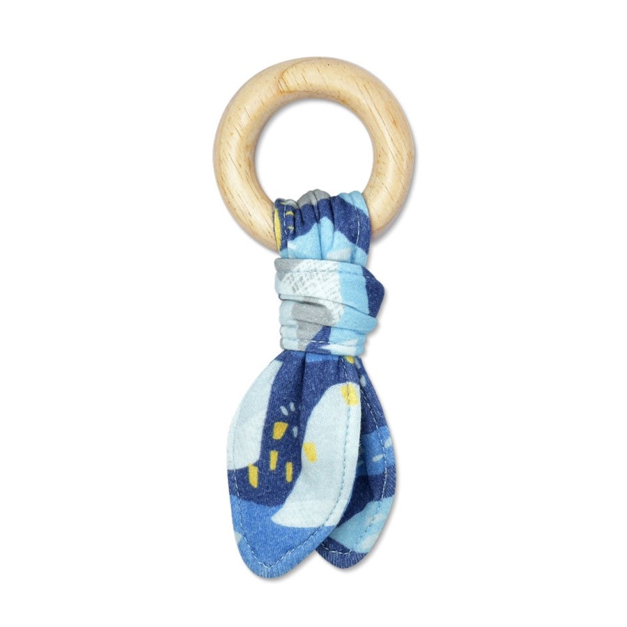 Organic Play Apple Park & Organic Farm Buddies Teethers & Rattles | Fabric Teething Ring - Blue Mountain