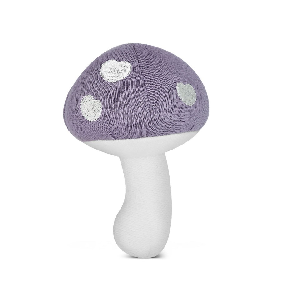 Organic Play Apple Park & Organic Farm Buddies Teethers & Rattles | Mushroom Rattle - Lavender