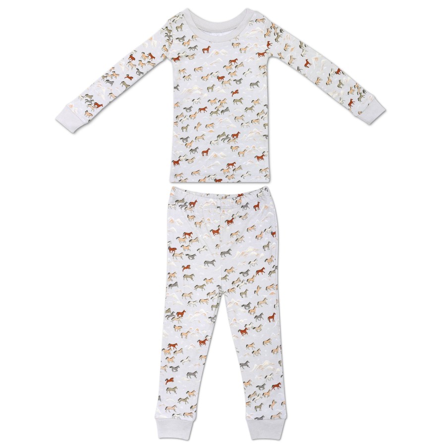 Organic Toddler Apparel Apple Park & Organic Farm Buddies Pajamas | Bamboo Pajamas - Wild Horses