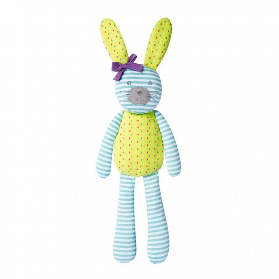 Organic Play Apple Park & Organic Farm Buddies Plush | Turquoise 18" Farm Bunny Plush